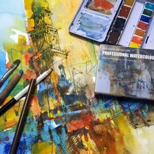 Sinours-KEK HOON PIN edition professional watercolor set (free sinours 6 full pan black tone set)